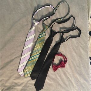 Set of Ties and Bow Tie in Various Colors